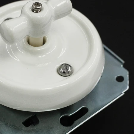 Łącznik dzwonkowy obrotowy 'Retro ceramic' bez ramki biały TG-RC-111XW