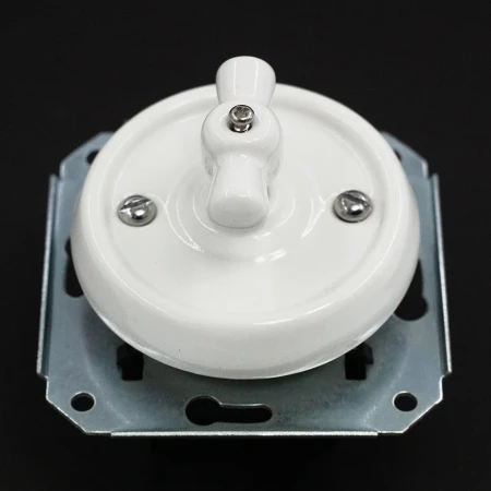 Łącznik dzwonkowy obrotowy 'Retro ceramic' bez ramki biały TG-RC-111XW
