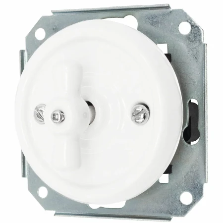 Łącznik dzwonkowy obrotowy 'Retro ceramic' bez ramki biały TG-RC-111XW