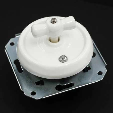 Łącznik dzwonkowy obrotowy 'Retro ceramic' bez ramki biały TG-RC-111XW