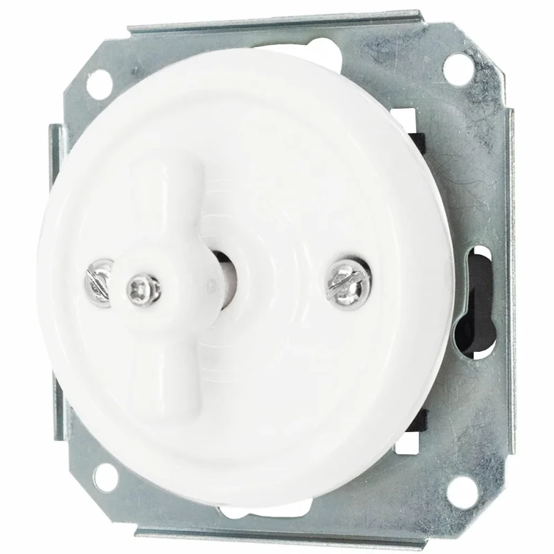 Łącznik do sterowania roletami obrotowy 'Retro ceramic' bez ramki, 10A-250V~, biały TG-RC-231XW