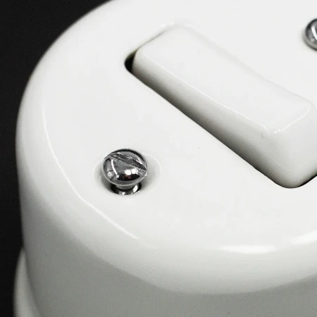 Łącznik pojedynczy natynkowy 'Retro ceramic' 10A-250V~, biały TG-RCS-110W