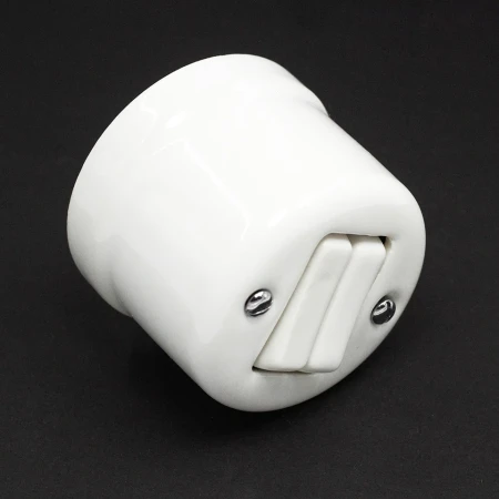 Łącznik podwójny natynkowy 'Retro ceramic' 10A-250V~, biały TG-RCS-210W
