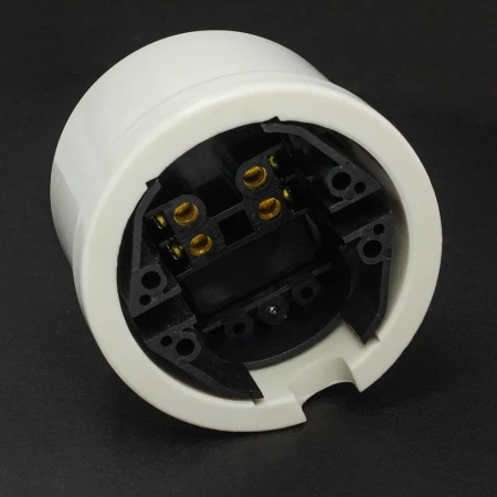 Łącznik podwójny natynkowy 'Retro ceramic' 10A-250V~, biały TG-RCS-210W