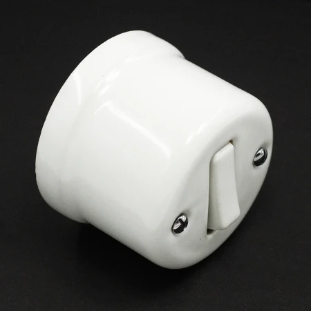 Łącznik schodowy natynkowy 'Retro ceramic' 10A-250V~, biały TG-RCS-120W
