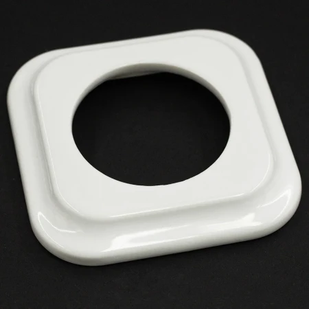 Ramka pojedyncza kwadratowa do łączników i gniazd 'Retro ceramic' - biała TG-RC-001SW