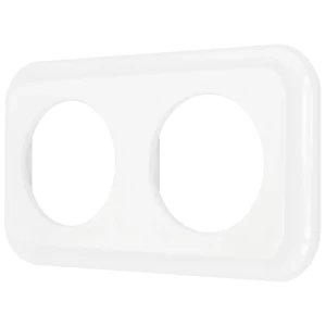 Ramka podwójna kwadratowa do łączników i gniazd 'Retro ceramic' - białaTG-RC-002SW