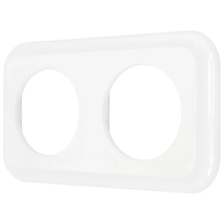 Ramka podwójna kwadratowa do łączników i gniazd 'Retro ceramic' - białaTG-RC-002SW
