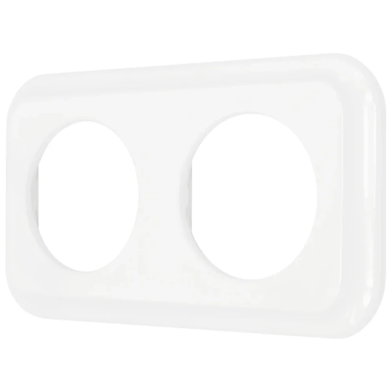 Ramka podwójna kwadratowa do łączników i gniazd 'Retro ceramic' - białaTG-RC-002SW
