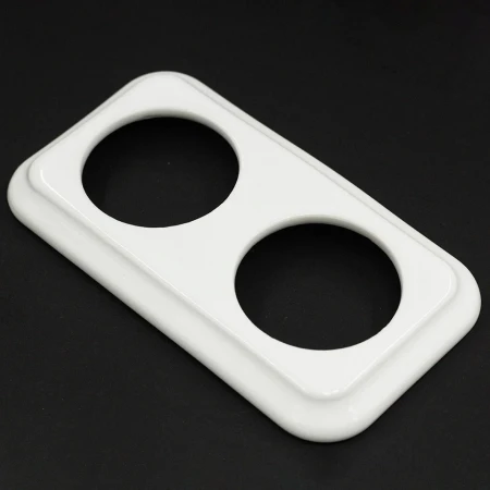 Ramka podwójna kwadratowa do łączników i gniazd 'Retro ceramic' - białaTG-RC-002SW