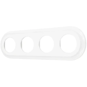 Ramka poczwórna okrągła do łączników i gniazd 'Retro ceramic' - biała TG-RC-004RW