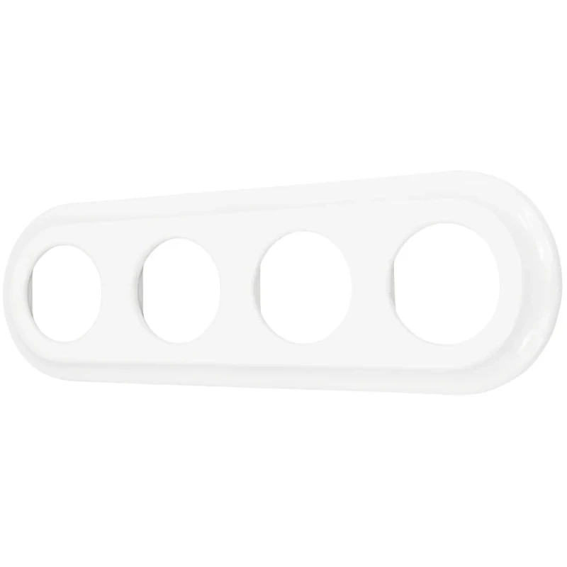Ramka poczwórna okrągła do łączników i gniazd 'Retro ceramic' - biała TG-RC-004RW