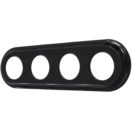 Ramka poczwórna okrągła do łączników i gniazd 'Retro ceramic' - czarna TG-RC-004RB