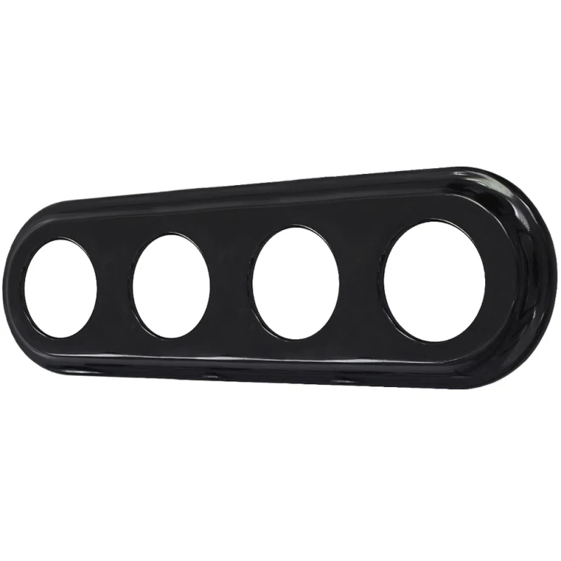 Ramka poczwórna okrągła do łączników i gniazd 'Retro ceramic' - czarna TG-RC-004RB