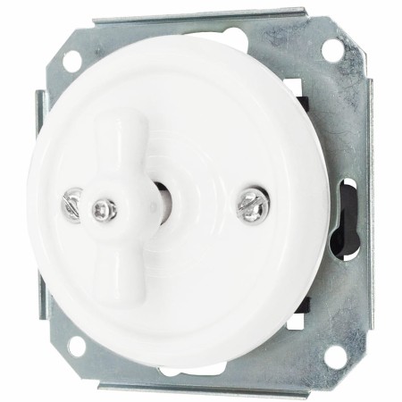 Łącznik krzyżowy obrotowy 'Retro ceramic' bez ramki, 10A-250V~, biały TG-RC-140XW