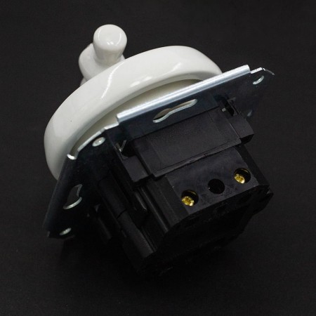 Łącznik krzyżowy obrotowy 'Retro ceramic' bez ramki, 10A-250V~, biały TG-RC-140XW