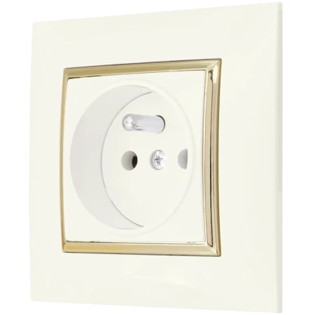 Gniazdo Pojedyncze Gniazdko Elektryczne Ospel Aria Ecru Złoty