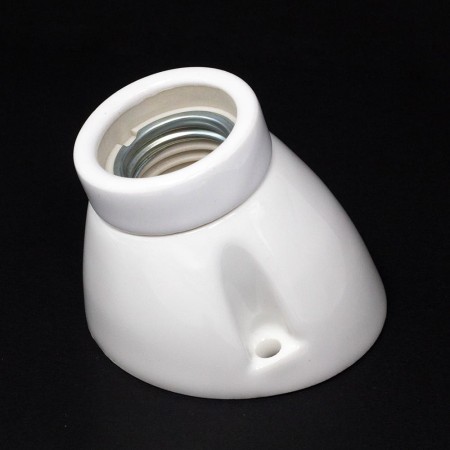 Ceramiczna oprawka retro żarówki naścienna kontowa E27 kolor biały