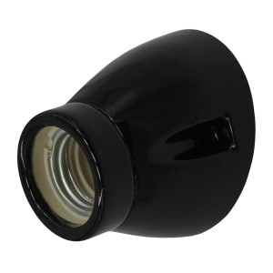 Ceramiczna oprawka retro żarówki naścienna kontowa E27 kolor czarny