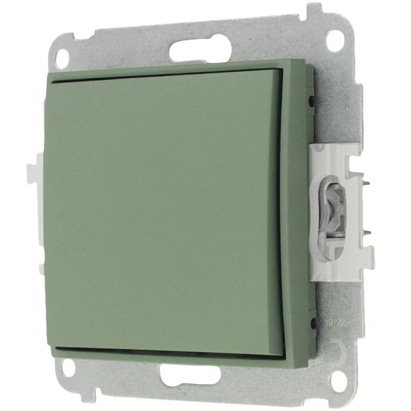 Karlik Seria Mini Mechanizm łącznika zwiernego, jednobiegunowego (jeden klawisz bez piktogramu) kolor szałwiowy symbol 61MWP-4.1