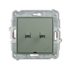 Karlik Seria Mini Mechanizm łącznika jednobiegunowego ze schodowym w stylu amerykańskim (wspólne zasilanie) kolor szałwiowy symbol 61MWPUS-10.1