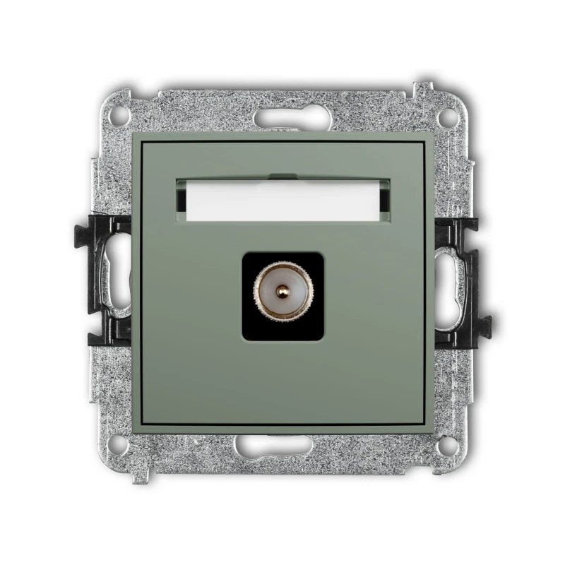 Karlik Seria Mini Mechanizm gniazda antenowego pojedynczego TV  kolor szałwiowy symbol 61MGTV-1