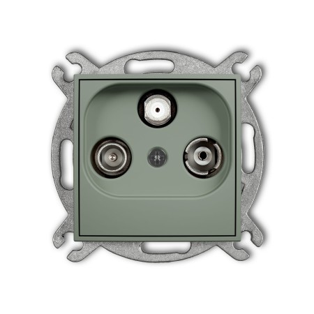 Karlik Seria Mini Mechanizm gniazda abonenckiego RTV-SAT końcowego 1,5dB kolor szałwiowy symbol 61MGS