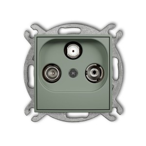 Karlik Seria Mini Mechanizm gniazda abonenckiego RTV-SAT końcowego multimedialnego (Internet) kolor szałwiowy symbol 61MGM