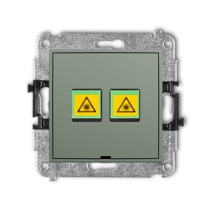 Karlik Seria Mini Mechanizm gniazda światłowodowego/optycznego podwójnego, bez pola opisowego kolor szałwiowy symbol 61MGOPBO-2