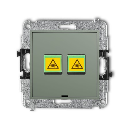 Karlik Seria Mini Mechanizm gniazda światłowodowego/optycznego podwójnego, bez pola opisowego kolor szałwiowy symbol 61MGOPBO-2