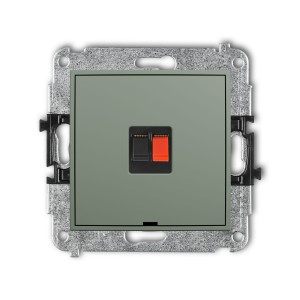 Karlik Seria Mini Mechanizm gniazda głośnikowego pojedynczego, bez pola opisowego kolor szałwiowy symbol 61MGGBO-1