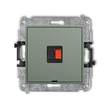 Karlik Seria Mini Mechanizm gniazda głośnikowego pojedynczego, bez pola opisowego kolor szałwiowy symbol 61MGGBO-1