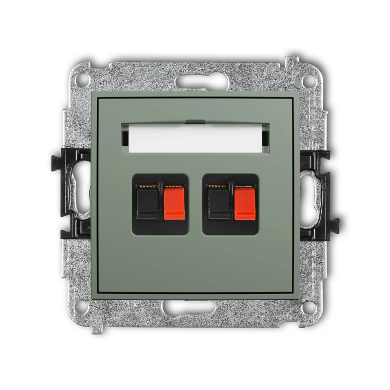 Karlik Seria Mini Mechanizm gniazda głośnikowego podwójnego kolor szałwiowy symbol 61MGG-2