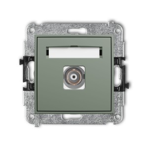 Karlik Seria Mini Mechanizm gniazda pojedynczego BNC kolor szałwiowy symbol 61MGBNC-1