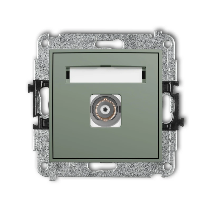 Karlik Seria Mini Mechanizm gniazda pojedynczego BNC kolor szałwiowy symbol 61MGBNC-1