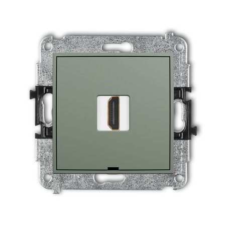 Karlik Seria Mini Mechanizm gniazda pojedynczego HDMI 2.1, 8K, bez pola opisowego kolor szałwiowy symbol 61MHDMIBO-5
