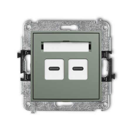 Karlik Seria Mini Mechanizm gniazda podwójnego 2xUSB C-C kolor szałwiowy symbol 61MGUSB-8
