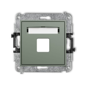 Karlik Seria Mini Mechanizm gniazda multimedialnego pojednczego bez modułu (standard Keystone) kolor szałwiowy symbol 61MGM-1P