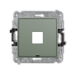Karlik Seria Mini Mechanizm gniazda multimedialnego pojedynczego bez modułu, bez pola opisowego (standard Keystone) kolor szałwiowy symbol 61MGMBO-1P
