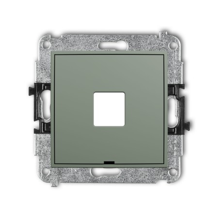 Karlik Seria Mini Mechanizm gniazda multimedialnego pojedynczego bez modułu, bez pola opisowego (standard Keystone) kolor szałwiowy symbol 61MGMBO-1P