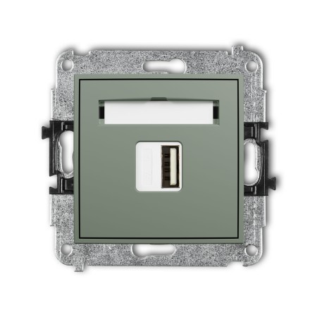 Karlik Seria Mini Mechanizm ładowarki USB pojedynczej USB A, 5W max., 5V, 1A kolor szałwiowy symbol 61MCUSB-1