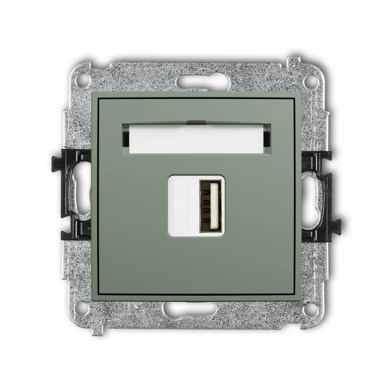 Karlik Seria Mini Mechanizm ładowarki USB pojedynczej USB A, 5W max., 5V, 1A kolor szałwiowy symbol 61MCUSB-1