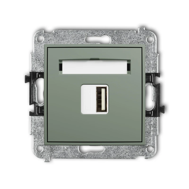 Karlik Seria Mini Mechanizm ładowarki USB pojedynczej USB A, 10W max., 5V, 2A kolor szałwiowy symbol 61MCUSB-3