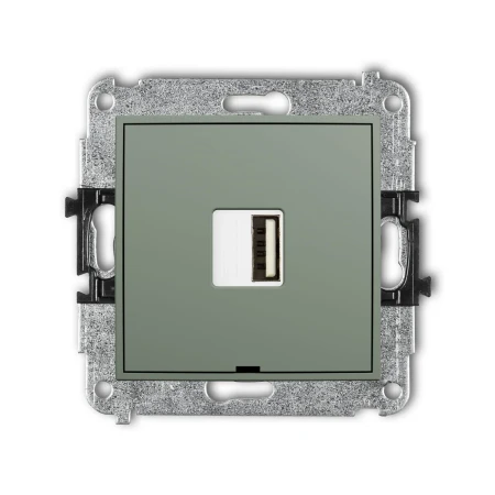 Karlik Seria Mini Mechanizm ładowarki USB pojedynczej USB A, 10W max., 5V, 2A, bez pola opisowego kolor szałwiowy symbol 61MCUSBBO-3