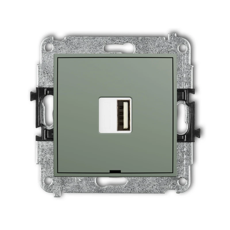 Karlik Seria Mini Mechanizm ładowarki USB pojedynczej USB A, 10W max., 5V, 2A, bez pola opisowego kolor szałwiowy symbol 61MCUSBBO-3