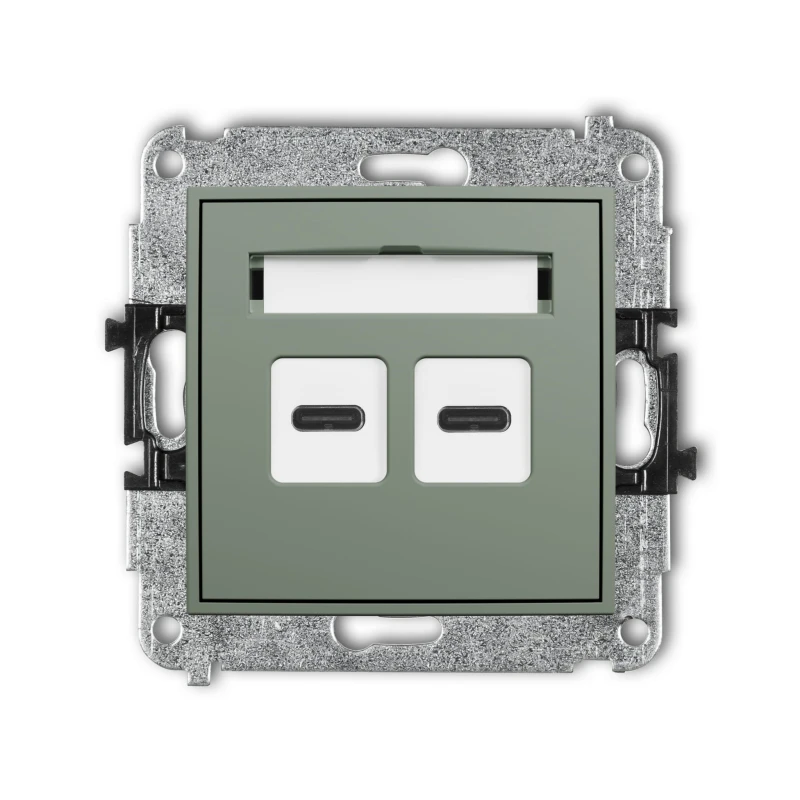 Karlik Seria Mini Mechanizm ładowarki USB podwójnej 2xUSB C, 20W max. kolor szałwiowy symbol 61MCUSB-7