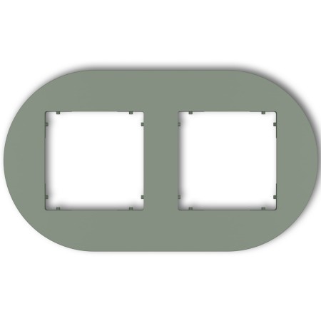 Karlik Seria Mini Ramka uniwersalna podwójna okrągła z tworzywa kolor szałwiowy symbol 61MRTO-2