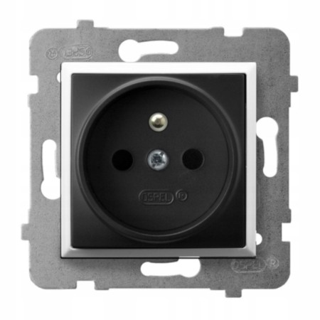 Moduł Czarny / Biały Bez Ramki Gniazdo Pojedyncze