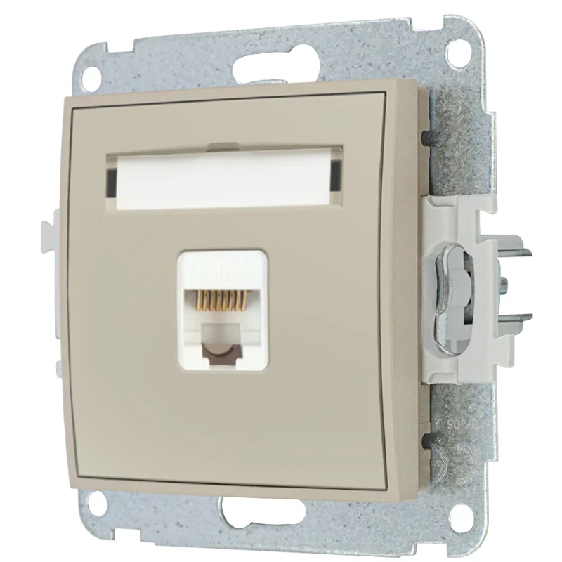 Gniazdo komputerowe pojedyncze rj45 taupe Karlik Mini 60MGK-1