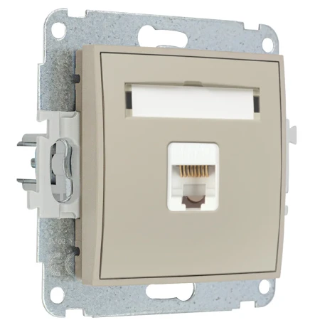 Gniazdo komputerowe pojedyncze rj45 taupe Karlik Mini 60MGK-1